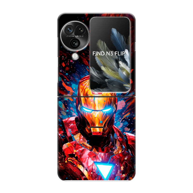 Пластиковый чехол на OPPO Find N3 Flip с принтом Железный человек Ironman Пластиковый чехол на OPPO Find N3 Flip с принтом Железный человек Ironman