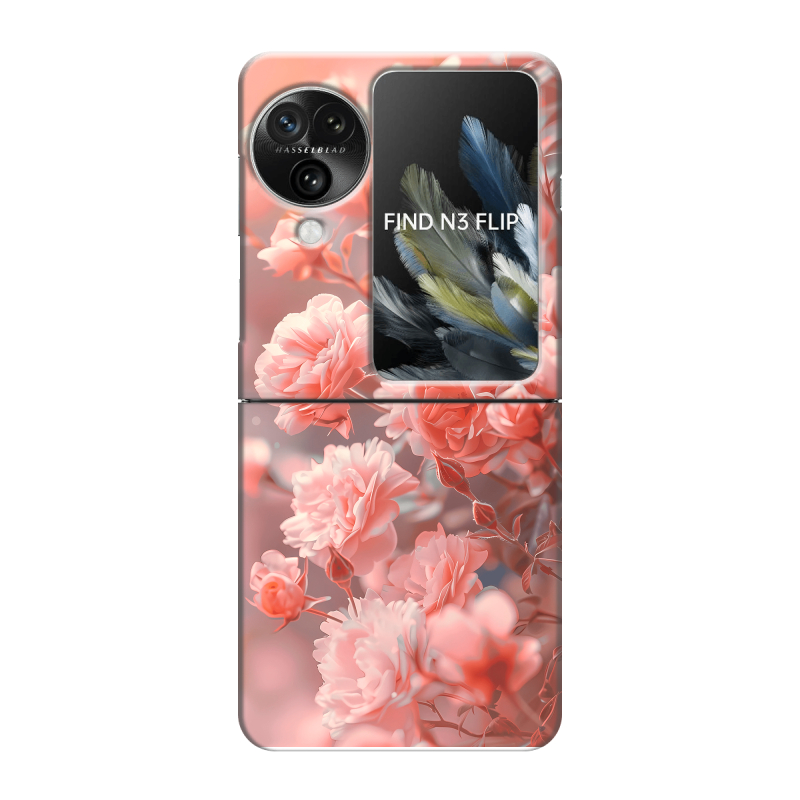 Пластиковый чехол на OPPO Find N3 Flip с принтом Розы цветы Пластиковый чехол на OPPO Find N3 Flip с принтом Розы цветы