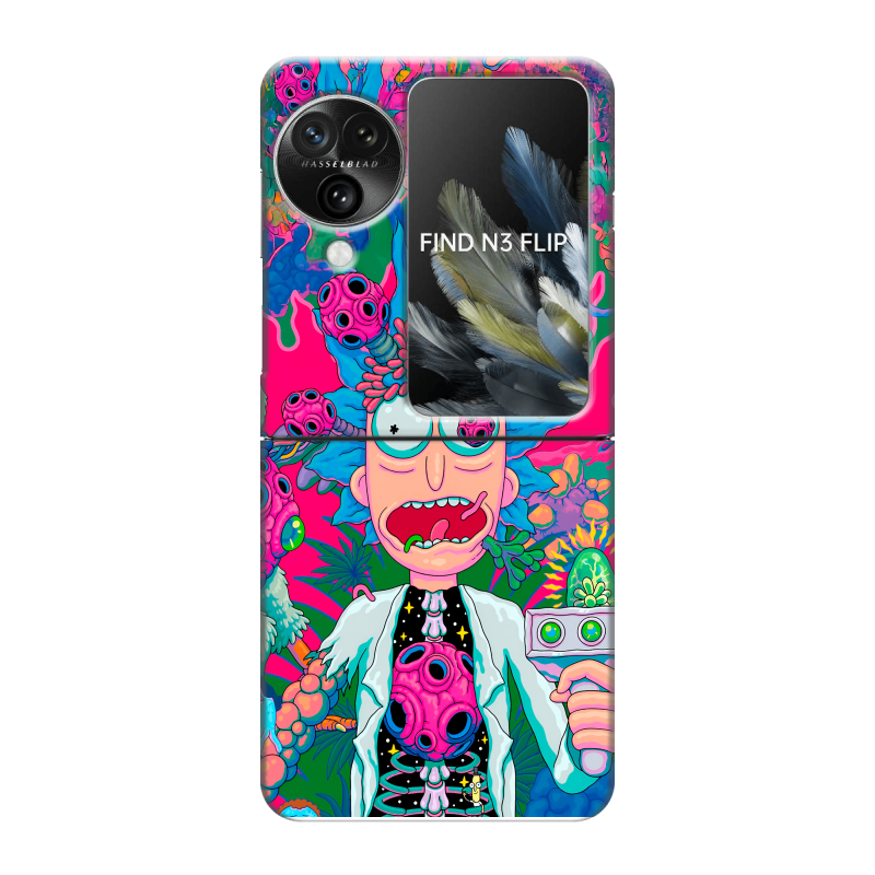 Пластиковый чехол на OPPO Find N3 Flip с принтом Рик и Морти Rick Morty Пластиковый чехол на OPPO Find N3 Flip с принтом Рик и Морти Rick Morty