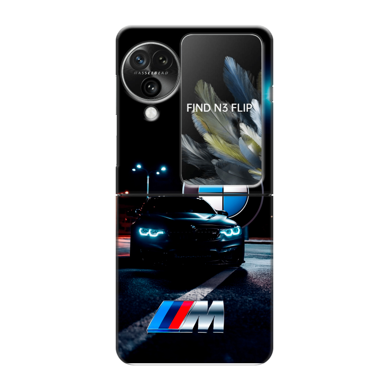 Пластиковый чехол на OPPO Find N3 Flip с принтом БМВ BMW Пластиковый чехол на OPPO Find N3 Flip с принтом БМВ BMW