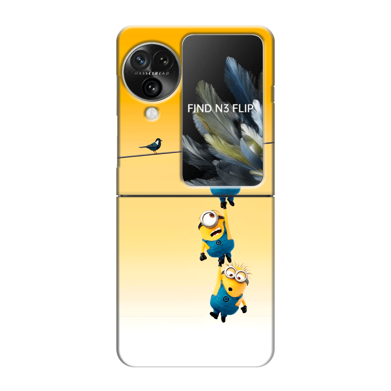 Пластиковый чехол на OPPO Find N3 Flip с принтом Миньоны Пластиковый чехол на OPPO Find N3 Flip с принтом Миньоны