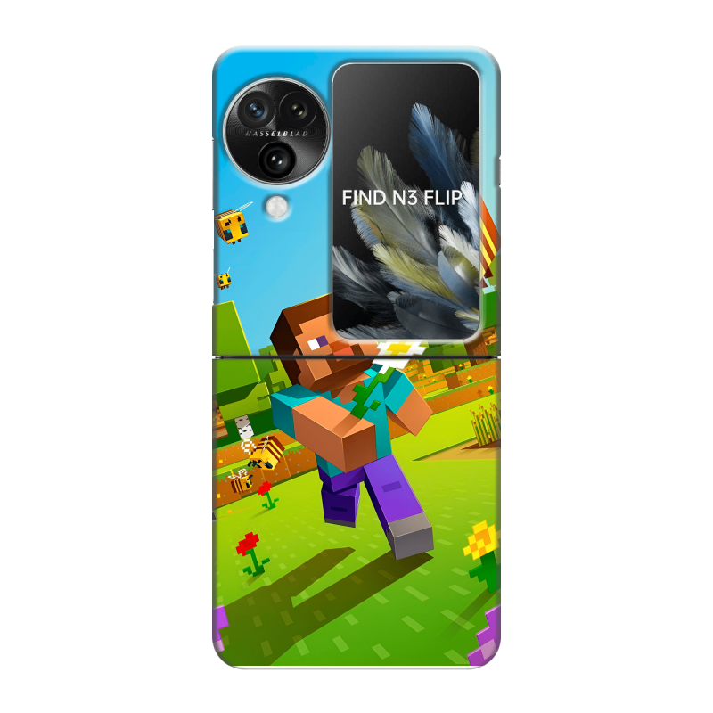 Пластиковый чехол на OPPO Find N3 Flip с принтом Майнкрафт Minecraft Пластиковый чехол на OPPO Find N3 Flip с принтом Майнкрафт Minecraft