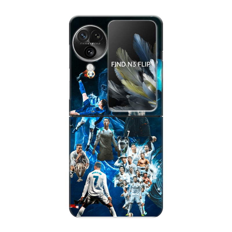 Пластиковый чехол на OPPO Find N3 Flip с принтом Реал Роналдо Пластиковый чехол на OPPO Find N3 Flip с принтом Реал Роналдо
