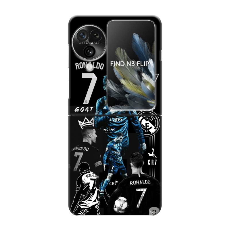 Пластиковый чехол на OPPO Find N3 Flip с принтом Реал Роналдо Пластиковый чехол на OPPO Find N3 Flip с принтом Реал Роналдо
