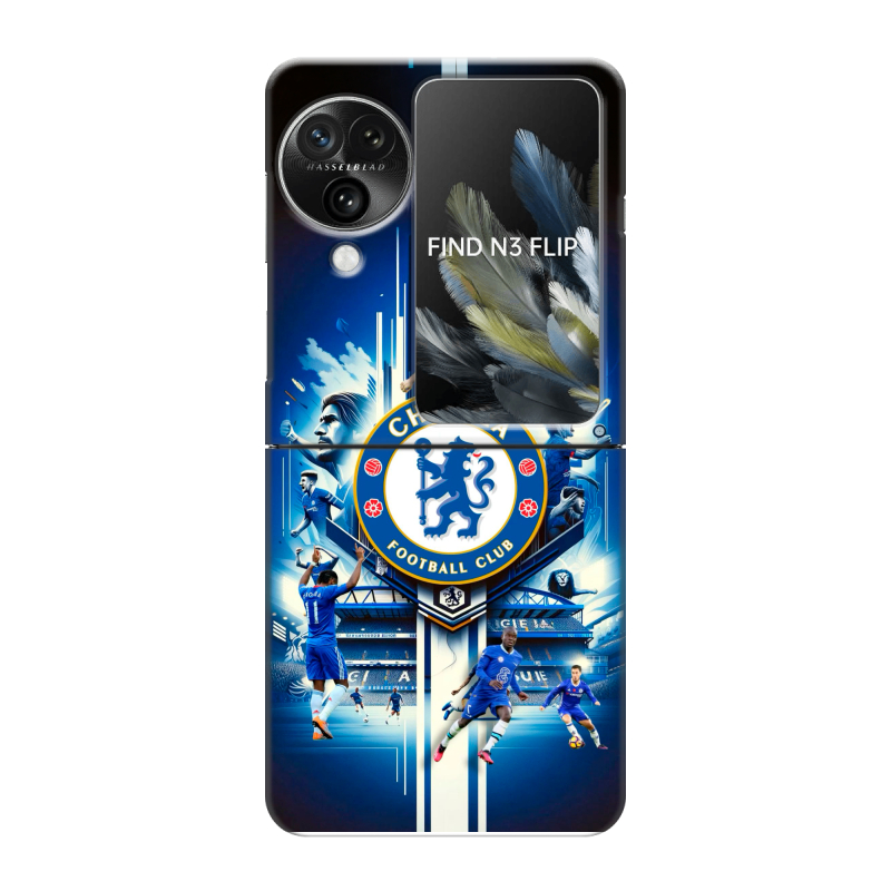 Пластиковый чехол на OPPO Find N3 Flip с принтом Chelsea Челси Пластиковый чехол на OPPO Find N3 Flip с принтом Chelsea Челси