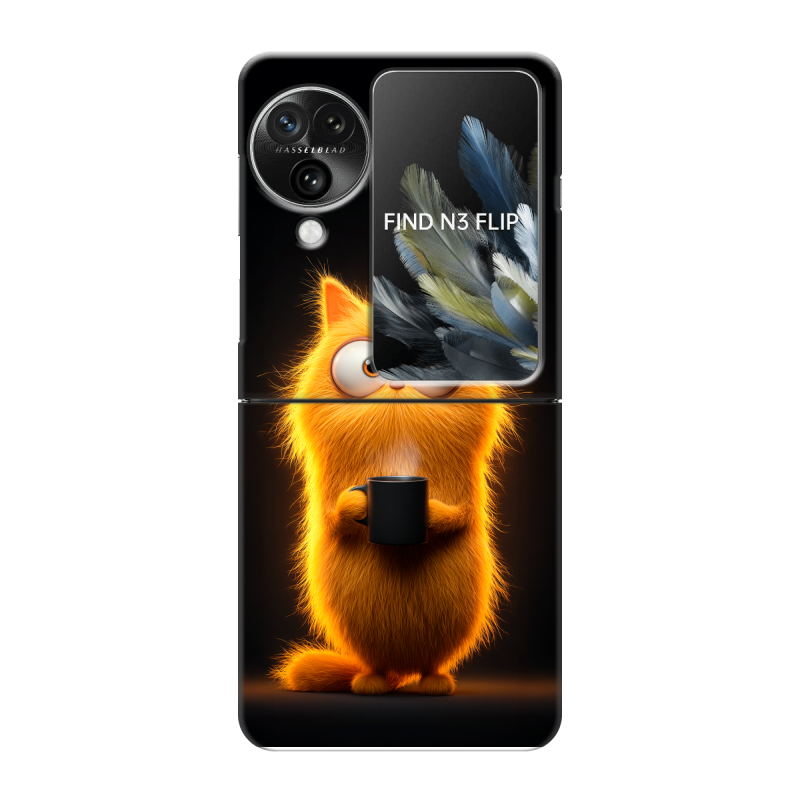 Пластиковый чехол на OPPO Find N3 Flip с принтом Смешной кот Пластиковый чехол на OPPO Find N3 Flip с принтом Смешной кот