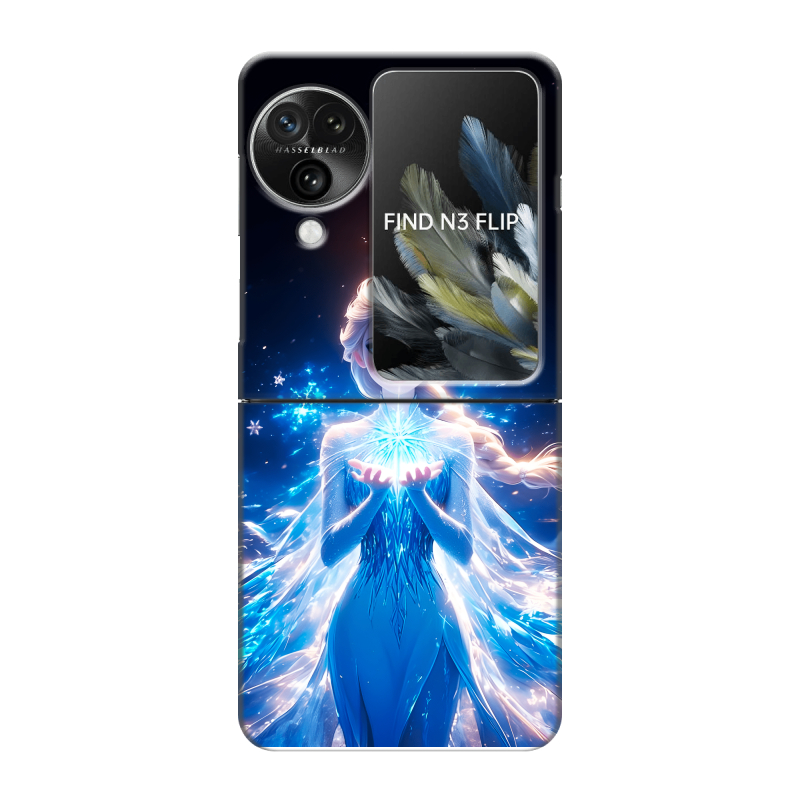 Пластиковый чехол на OPPO Find N3 Flip с принтом Холодное сердце Frozen Пластиковый чехол на OPPO Find N3 Flip с принтом Холодное сердце Frozen