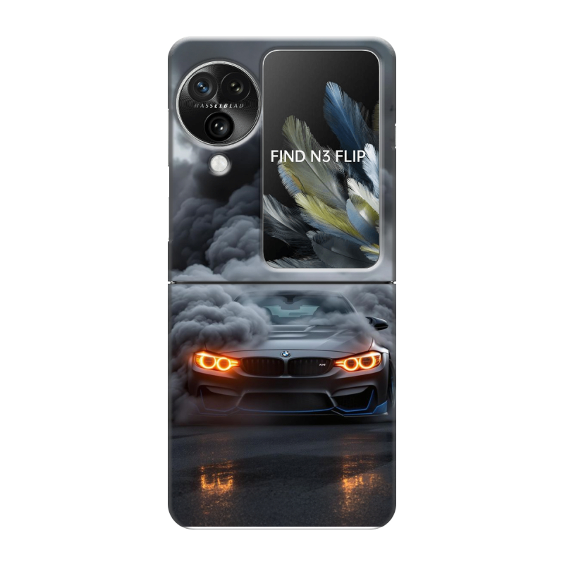 Пластиковый чехол на OPPO Find N3 Flip с принтом BMW БМВ Пластиковый чехол на OPPO Find N3 Flip с принтом BMW БМВ