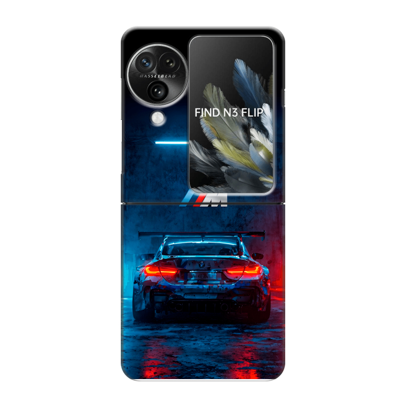 Пластиковый чехол на OPPO Find N3 Flip с принтом BMW БМВ Пластиковый чехол на OPPO Find N3 Flip с принтом BMW БМВ