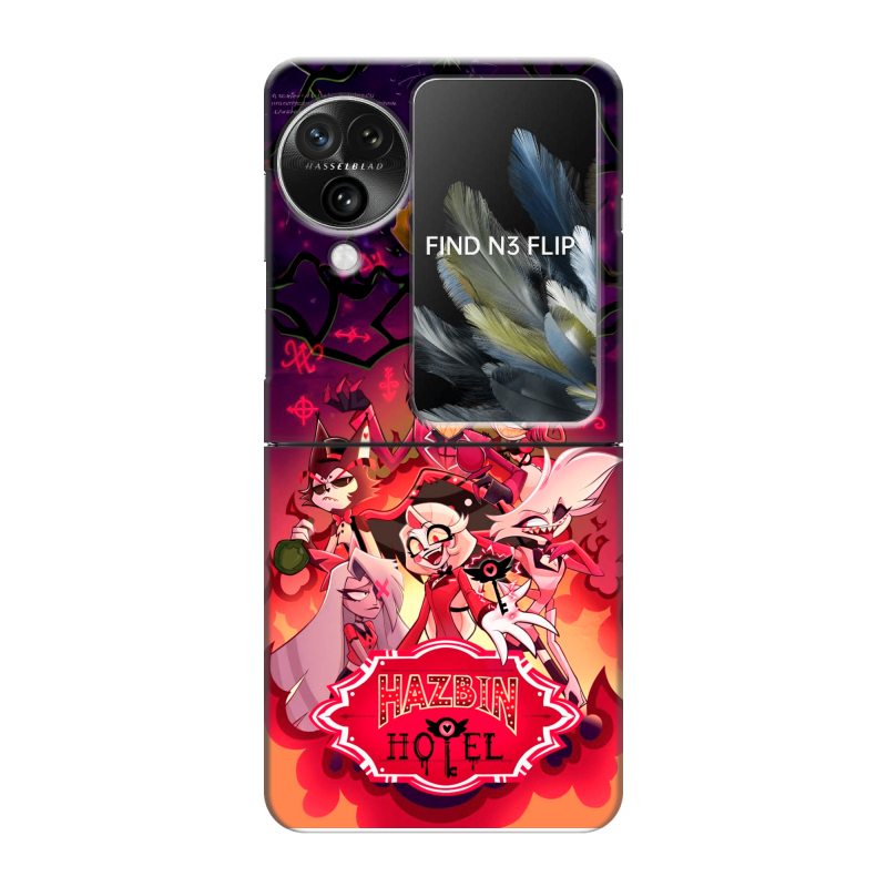 Пластиковый чехол на OPPO Find N3 Flip с принтом Hazbin Hotel Отель Хазбин Пластиковый чехол на OPPO Find N3 Flip с принтом Hazbin Hotel Отель Хазбин