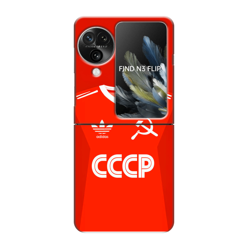 Пластиковый чехол на OPPO Find N3 Flip с принтом Флаг Герб СССР Пластиковый чехол на OPPO Find N3 Flip с принтом Флаг Герб СССР