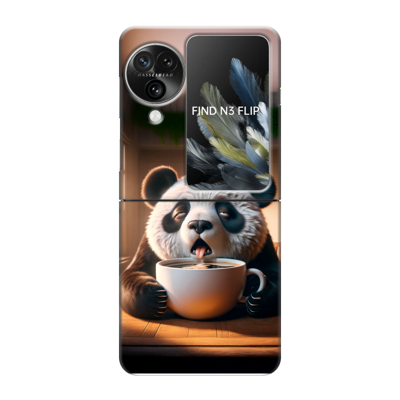 Пластиковый чехол на OPPO Find N3 Flip с принтом смешная панда Пластиковый чехол на OPPO Find N3 Flip с принтом смешная панда