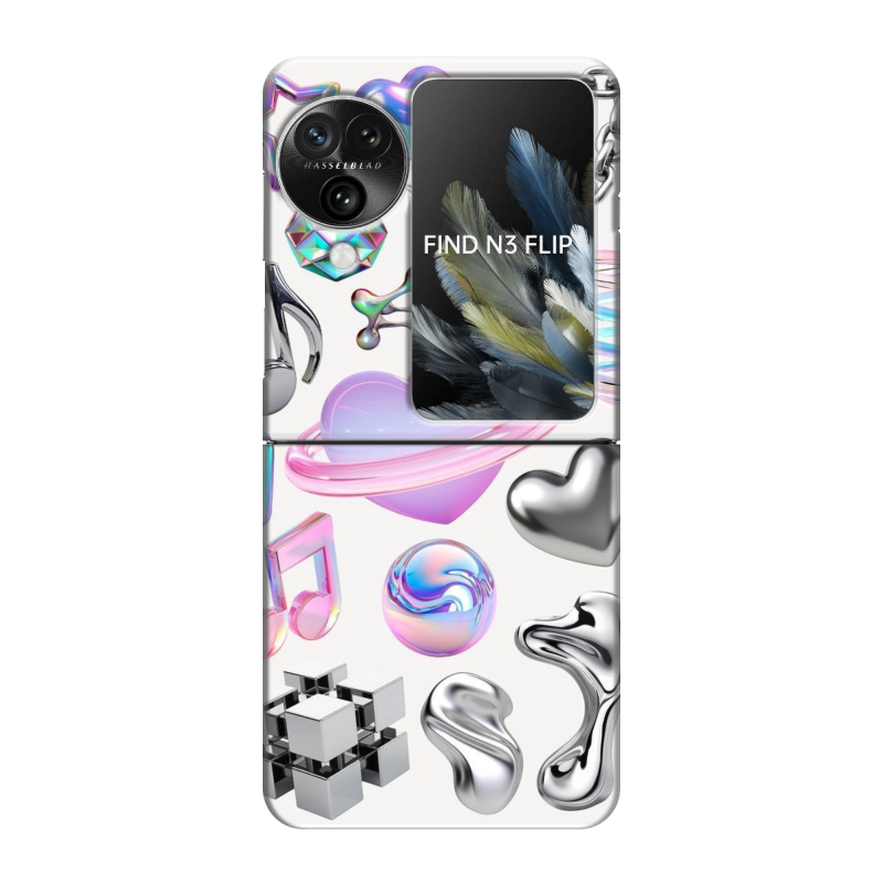 Пластиковый чехол на OPPO Find N3 Flip с принтом Y2K Пластиковый чехол на OPPO Find N3 Flip с принтом Y2K
