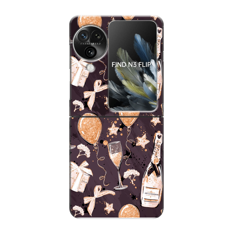 Пластиковый чехол на OPPO Find N3 Flip с принтом Новый год Пластиковый чехол на OPPO Find N3 Flip с принтом Новый год