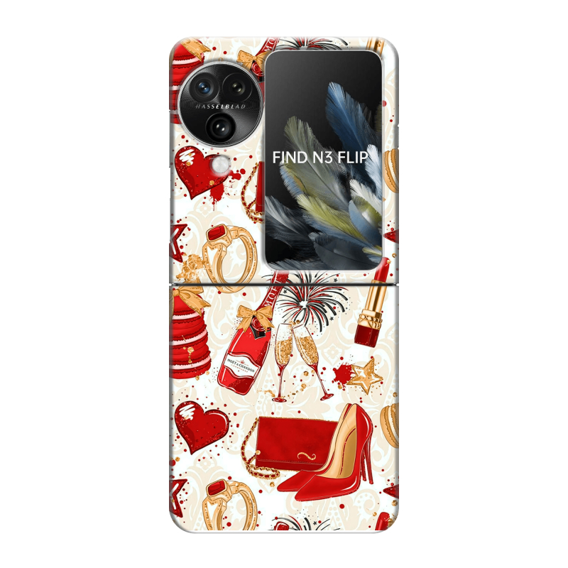 Пластиковый чехол на OPPO Find N3 Flip с принтом Новый год Пластиковый чехол на OPPO Find N3 Flip с принтом Новый год