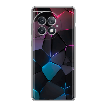 Силиконовый чехол на OnePlus Ace 2 Pro с принтом Геометрия неона