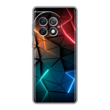 Силиконовый чехол на OnePlus Ace 2 Pro с принтом Абстракция неон
