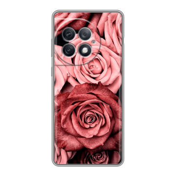 Силиконовый чехол на OnePlus Ace 2 Pro с принтом Цветы розы