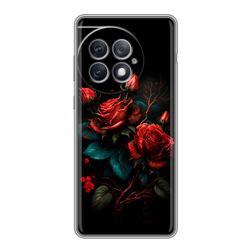 Силиконовый чехол на OnePlus Ace 2 Pro с принтом Розы красные Силиконовый чехол на OnePlus Ace 2 Pro с принтом Розы красные