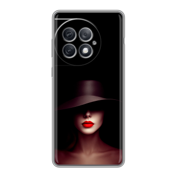 Силиконовый чехол на OnePlus Ace 2 Pro с принтом Девушка в шляпе Силиконовый чехол на OnePlus Ace 2 Pro с принтом Девушка в шляпе