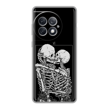 Силиконовый чехол на OnePlus Ace 2 Pro с принтом Поцелуй скелетов Силиконовый чехол на OnePlus Ace 2 Pro с принтом Поцелуй скелетов