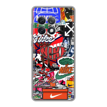Силиконовый чехол на OnePlus Ace 2 Pro с принтом Найк Nike яркий
