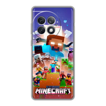 Силиконовый чехол на OnePlus Ace 2 Pro с принтом Майнкрафт Minecraft