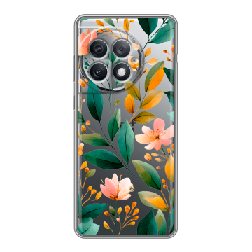 Силиконовый чехол на OnePlus Ace 2 Pro с принтом Цветы паттерн