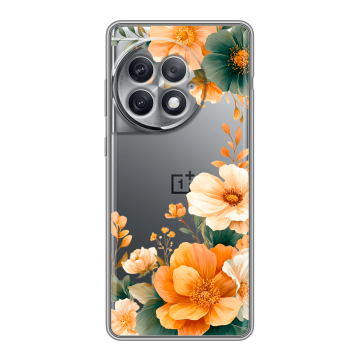 Силиконовый чехол на OnePlus Ace 2 Pro с принтом Цветы принт