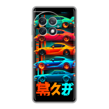 Силиконовый чехол на OnePlus Ace 2 Pro с принтом машины тачки