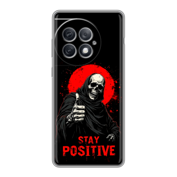 Силиконовый чехол на OnePlus Ace 2 Pro с принтом смешной скелет