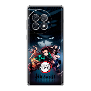 Силиконовый чехол на OnePlus Ace 2 Pro с принтом Demon Slayer Клинок рассекающий демонов