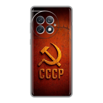 Силиконовый чехол на OnePlus Ace 2 Pro с принтом Флаг Герб СССР Силиконовый чехол на OnePlus Ace 2 Pro с принтом Флаг Герб СССР