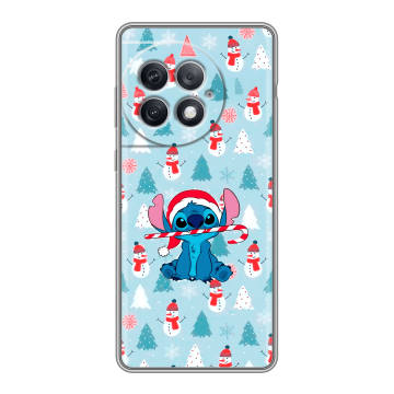 Силиконовый чехол на OnePlus Ace 2 Pro с принтом Стич Новый год