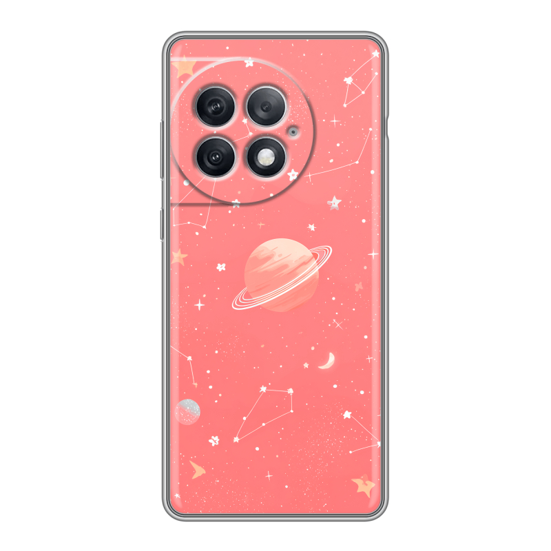 Силиконовый чехол на OnePlus Ace 2 Pro с принтом Розовый космос Силиконовый чехол на OnePlus Ace 2 Pro с принтом Розовый космос