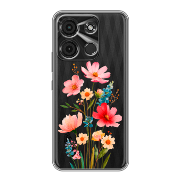 Силиконовый чехол на Itel A60s с принтом Цветы