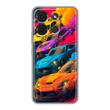 Силиконовый чехол на Itel A60s с принтом Тачки