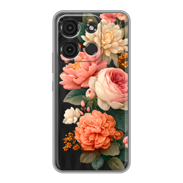 Силиконовый чехол на Itel A60s с принтом цветы