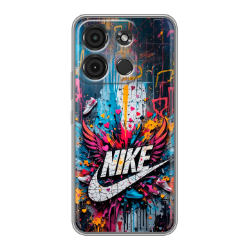 Силиконовый чехол на Itel A60s с принтом Nike Найк Силиконовый чехол на Itel A60s с принтом Nike Найк