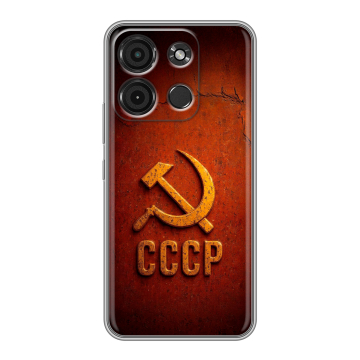 Силиконовый чехол на Itel A60s с принтом Флаг Герб СССР Силиконовый чехол на Itel A60s с принтом Флаг Герб СССР