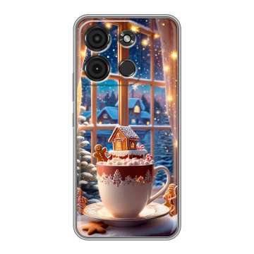 Силиконовый чехол на Itel A60s с принтом Новый год