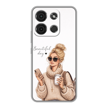 Силиконовый чехол на Itel A60s с принтом женский Силиконовый чехол на Itel A60s с принтом женский