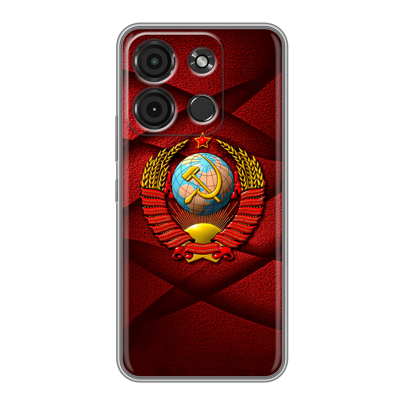 Силиконовый чехол на Itel A60s с принтом Герб СССР Силиконовый чехол на Itel A60s с принтом Герб СССР