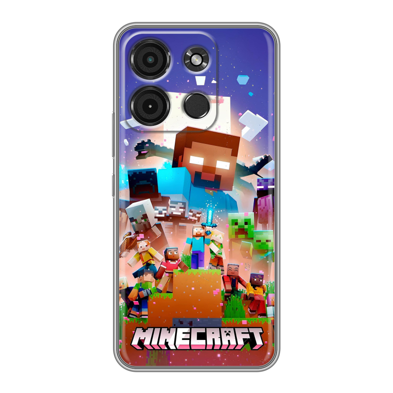Силиконовый чехол на Itel A60s с принтом Майнкрафт Minecraft Силиконовый чехол на Itel A60s с принтом Майнкрафт Minecraft