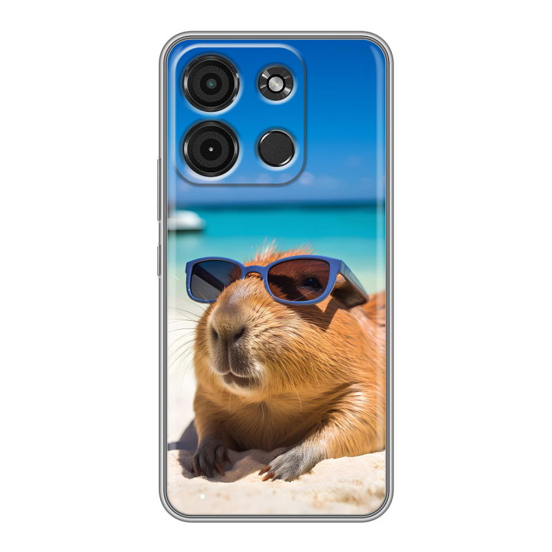 Силиконовый чехол на Itel A60s с принтом Капибара Силиконовый чехол на Itel A60s с принтом Капибара