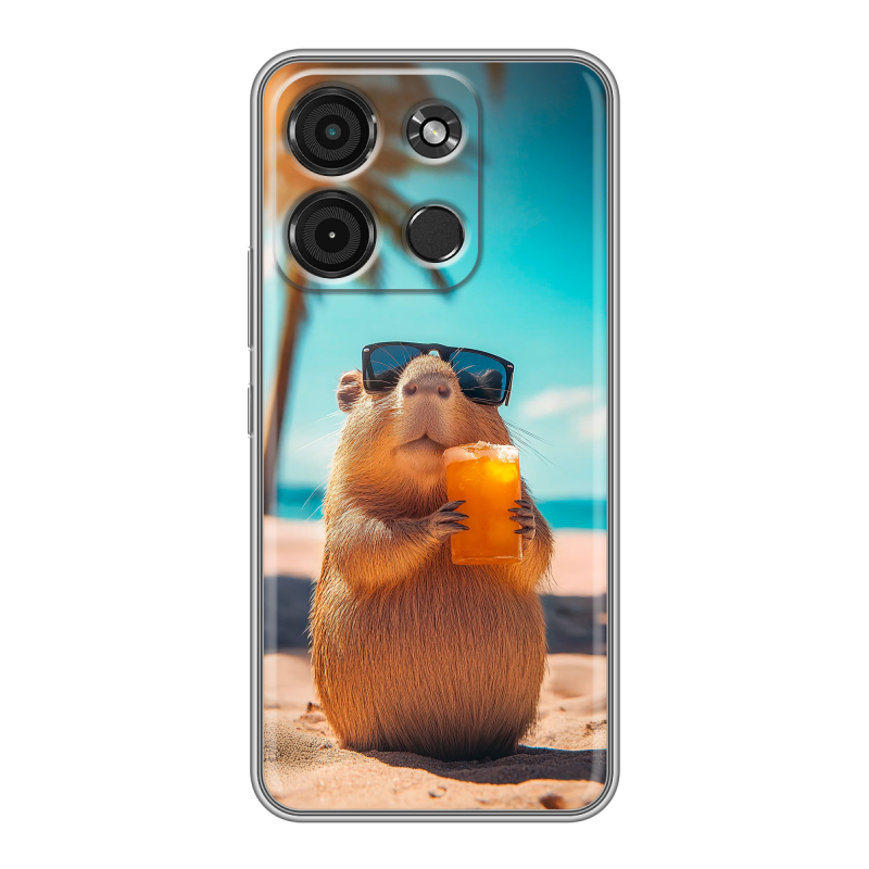 Силиконовый чехол на Itel A60s с принтом Капибара Силиконовый чехол на Itel A60s с принтом Капибара