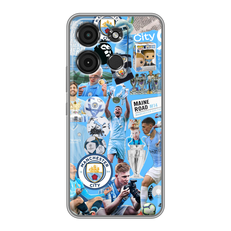 Силиконовый чехол на Itel A60s с принтом Man City Манчестер Сити Силиконовый чехол на Itel A60s с принтом Man City Манчестер Сити