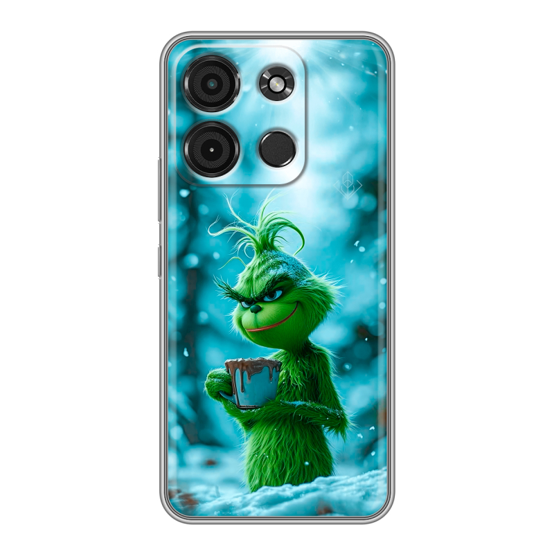 Силиконовый чехол на Itel A60s с принтом Новый год гринч Силиконовый чехол на Itel A60s с принтом Новый год гринч