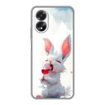 Силиконовый чехол на OPPO A18 с принтом кролик зайчик Силиконовый чехол на OPPO A18 с принтом кролик зайчик