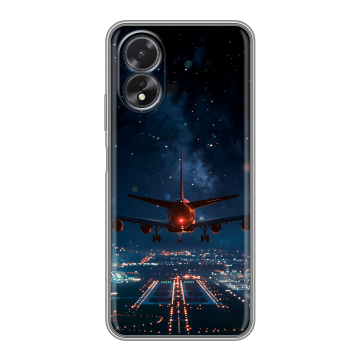 Силиконовый чехол на OPPO A18 с принтом самолет Силиконовый чехол на OPPO A18 с принтом самолет
